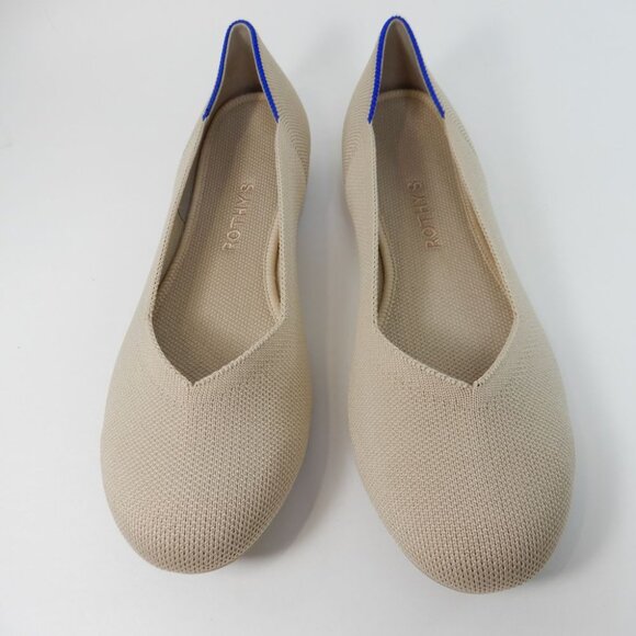 Rothy's The Flat Round Toe Knit Ballet Flats Shoes Size 9.5 Ecru Beige NEW - Picture 5 of 13